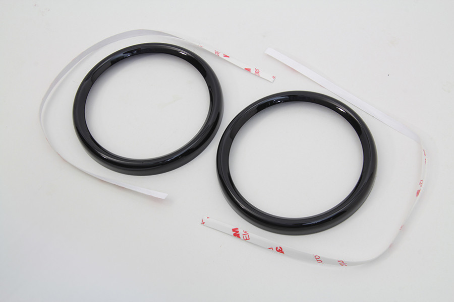 V-Twin #77844B - 4 inch Gauge Bezel Cover Black Set