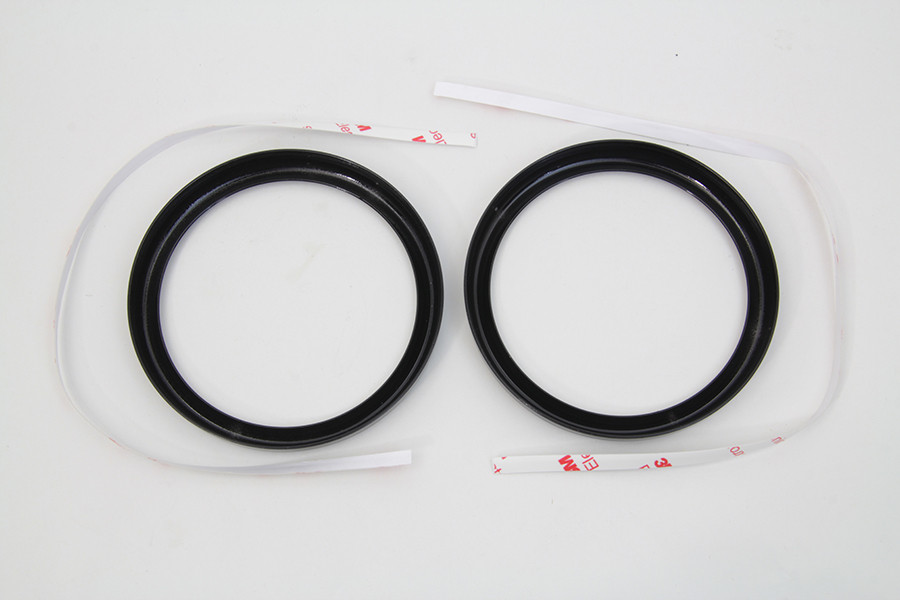 V-Twin #77844B - 4 inch Gauge Bezel Cover Black Set