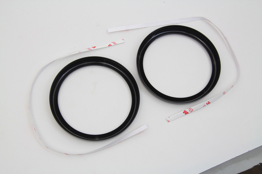 V-Twin #77844B - 4 inch Gauge Bezel Cover Black Set