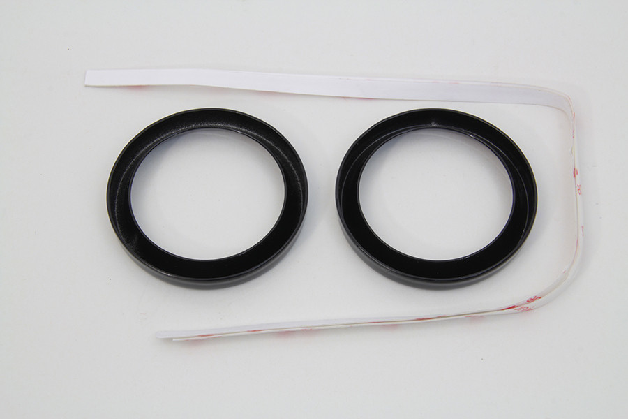 V-Twin #77845B - 2 inch Gauge Bezel Cover Kit with a Black Finish