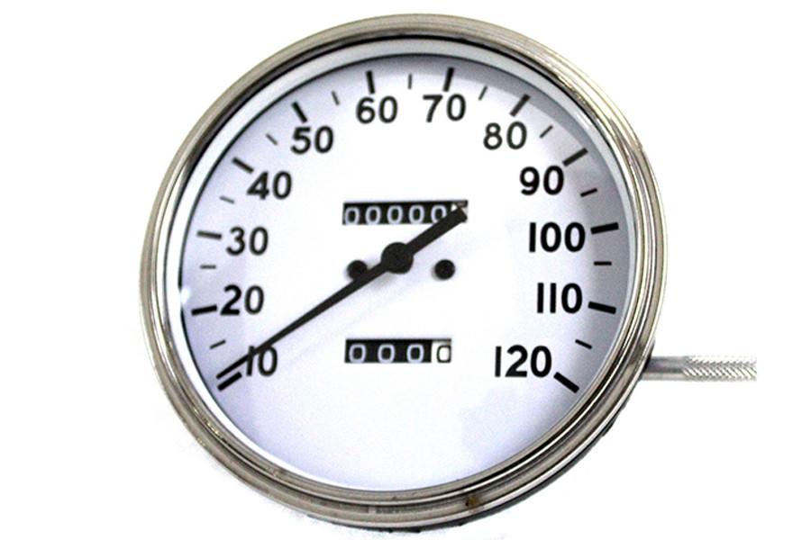 V-Twin #70848E - Replica 2:1 Speedometer with Black Needle