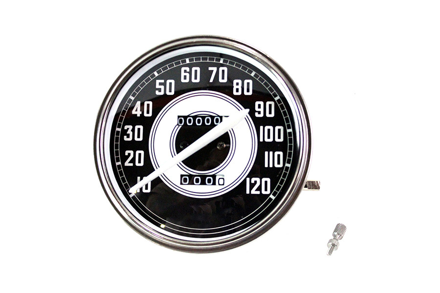 V-Twin #74916E - Replica 2:1 Speedometer with White Needle