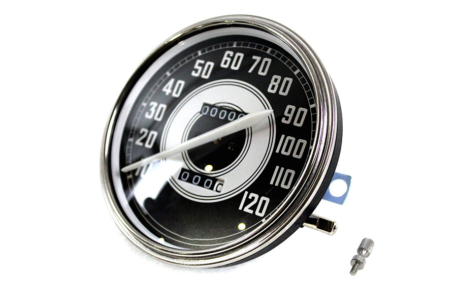 V-Twin #74916E - Replica 2:1 Speedometer with White Needle