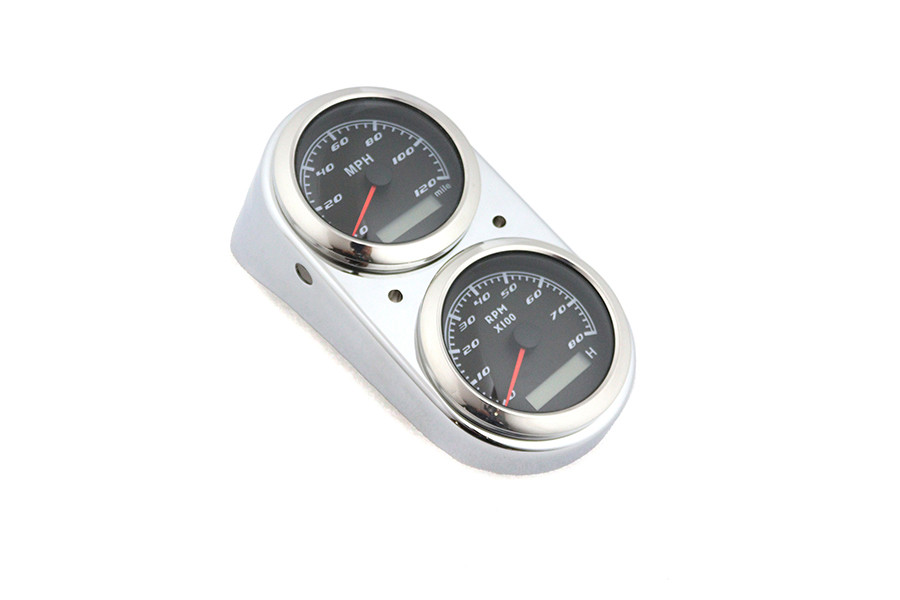 V-Twin - GPS Speedometer and Tachometer Dash Kit Chrome