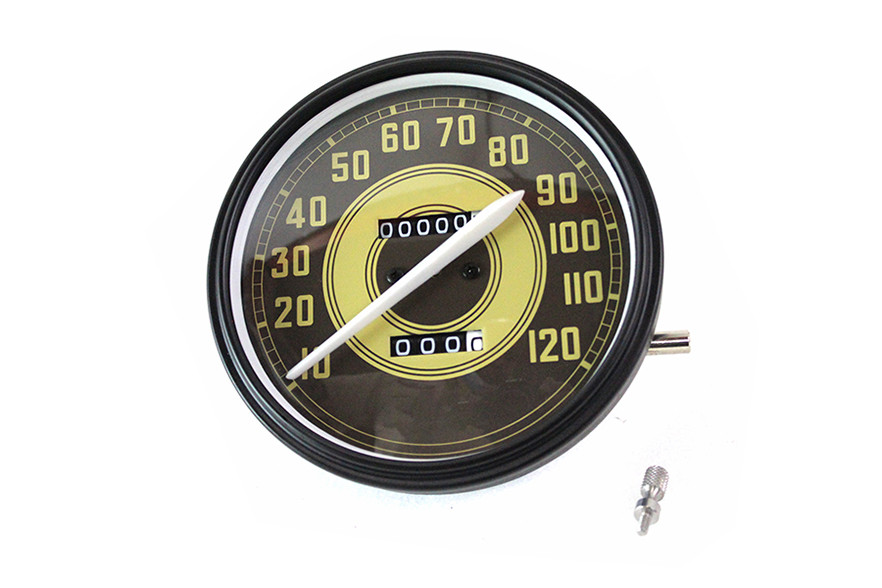 V-Twin #72983E - Speedometer with 2:1 Ratio and White Needle