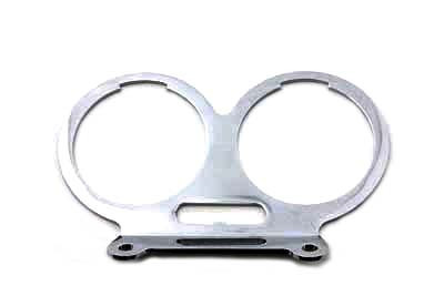 V-Twin #74412 - Dual Gauge Mount Bracket Chrome with Slot