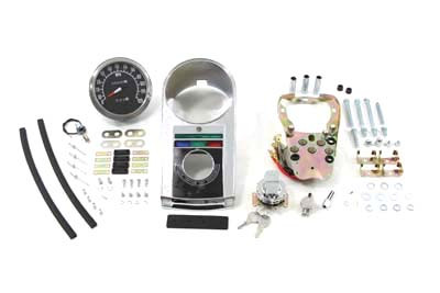 V-Twin - Chrome Cast Dash Panel Kit with 2240:60 Ratio Speedometer