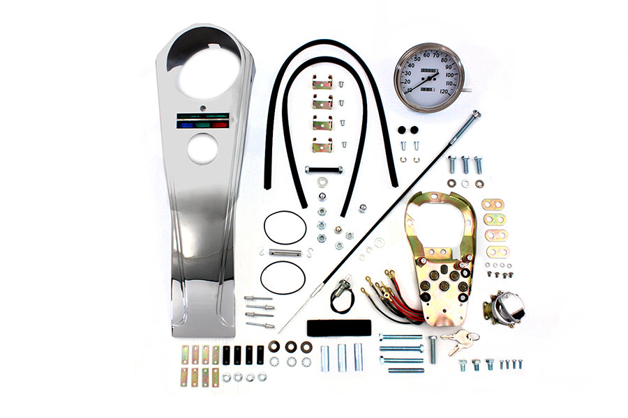 V-Twin - Long Rider Style Dash Kit with 2:1 Speedometer