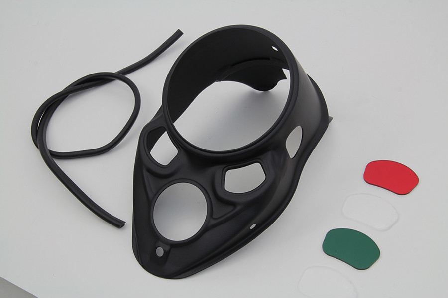 V-Twin #12-0070GBVT - Black Skull Dash Panel with Red Lens