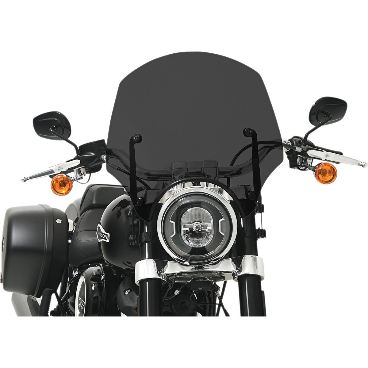 Memphis Shades #MEP5265 - El Paso Windshield - 15" - 9" Headlight Cutout - Dark Black Smoke