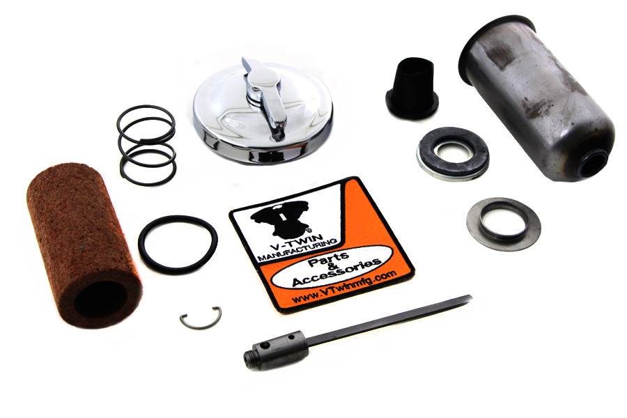 V-Twin - Chrome Oil Tank Cap Kit