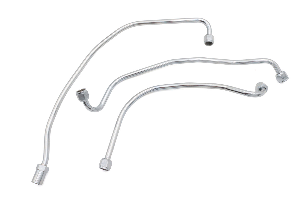 V-Twin #DUTY 50% - Chrome Oil Line Set