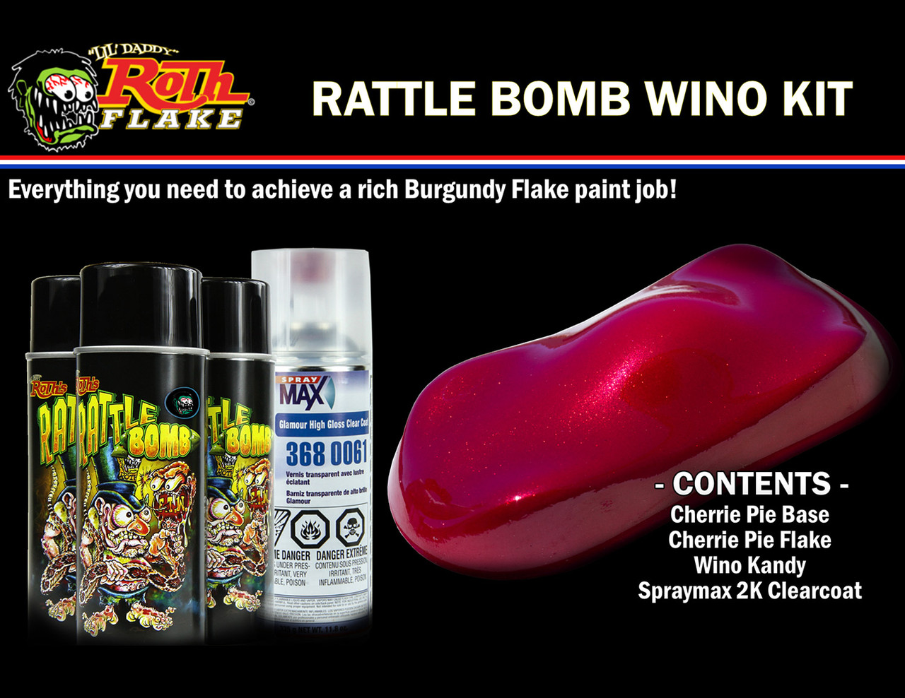 Rattle Bomb #RBKIT-WIN - Rattle Bomb Spray Kit Burgundy