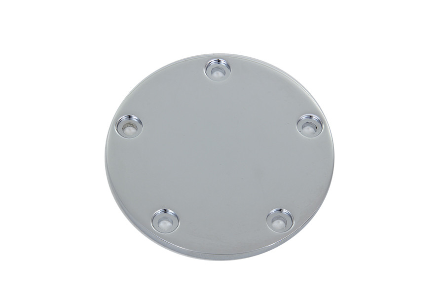 V-Twin - Smooth Flat Ignition System Cover 5-Hole Chrome