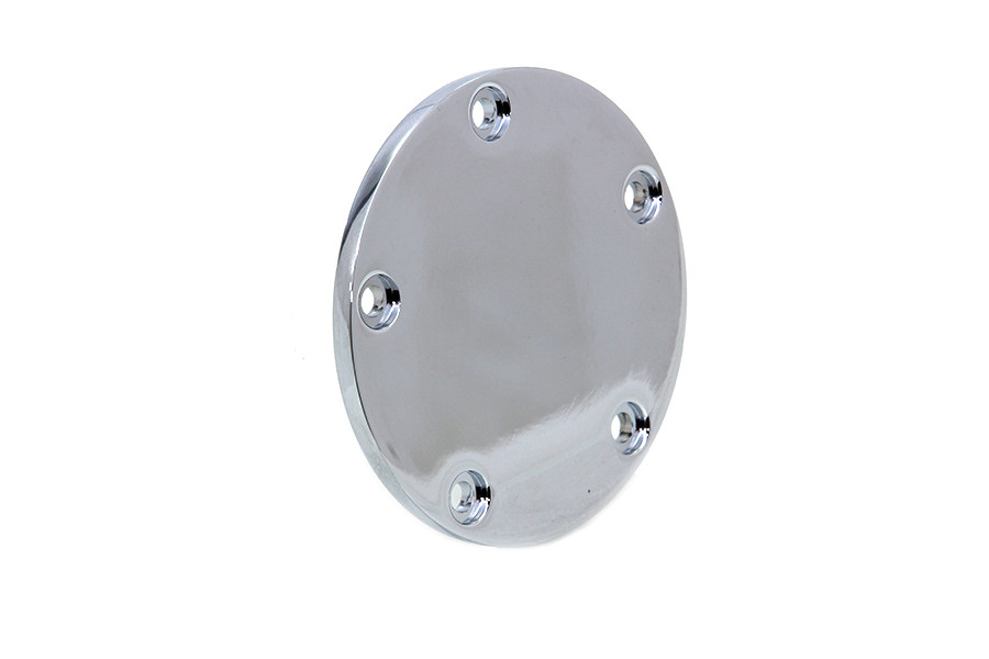 V-Twin - Smooth Flat Ignition System Cover 5-Hole Chrome
