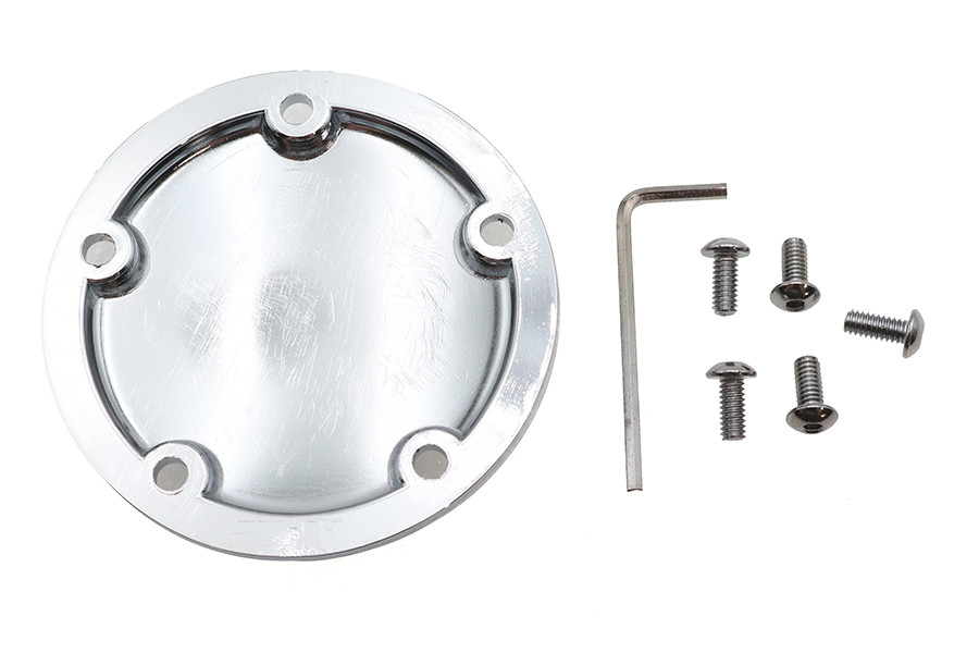 V-Twin #30-0192 - Red Baron Cross Ignition System Cover 5-Hole Chrome