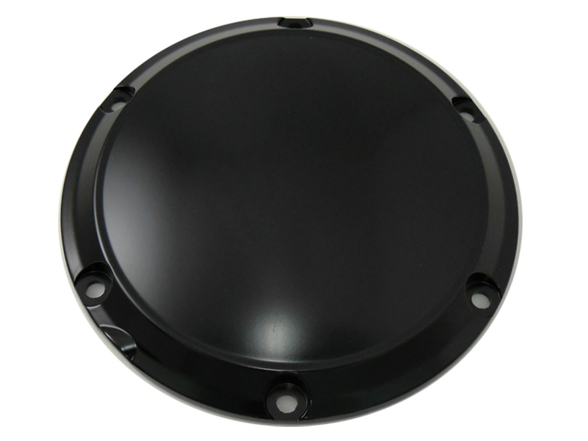 V-Twin #77617 - Black 6-Hole Smooth Derby Cover