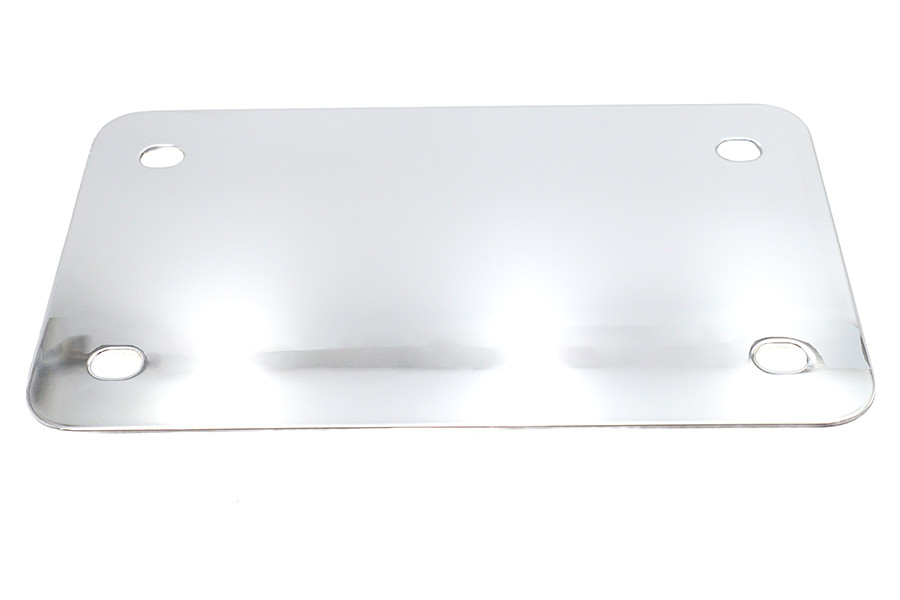 V-Twin #19492 - License Plate Frame Backing Plate Chrome Smooth Style