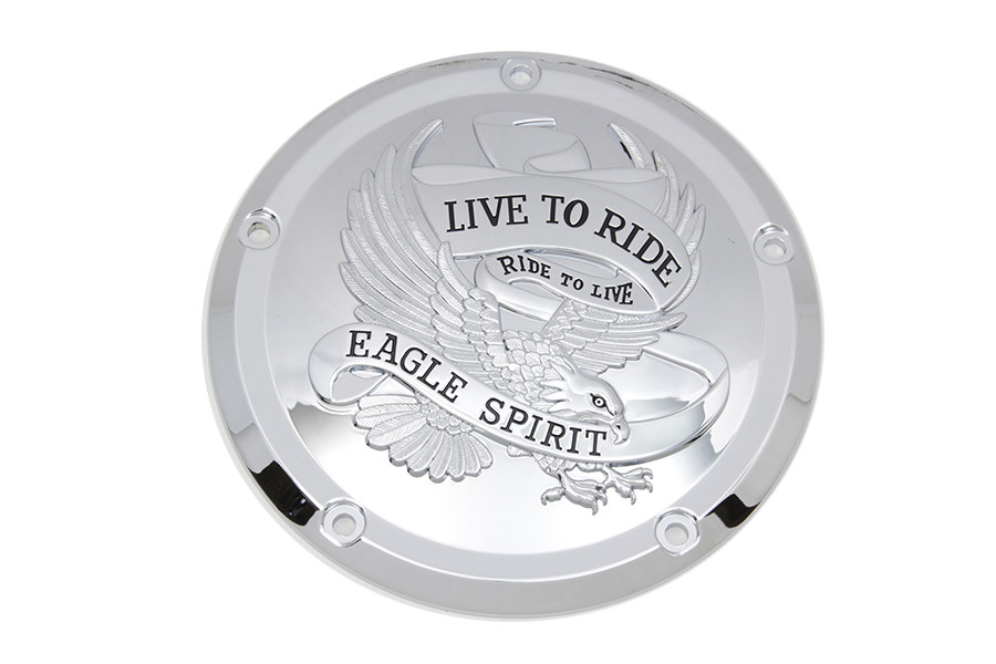 V-Twin #78021 - Eagle Spirit Derby Cover Chrome