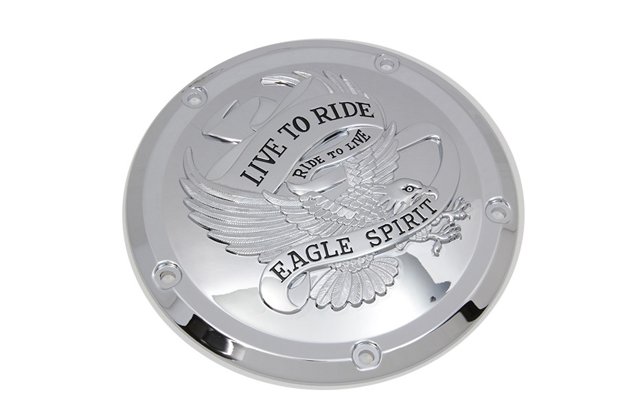 V-Twin #78021 - Eagle Spirit Derby Cover Chrome