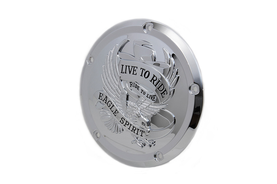 V-Twin #78021 - Eagle Spirit Derby Cover Chrome