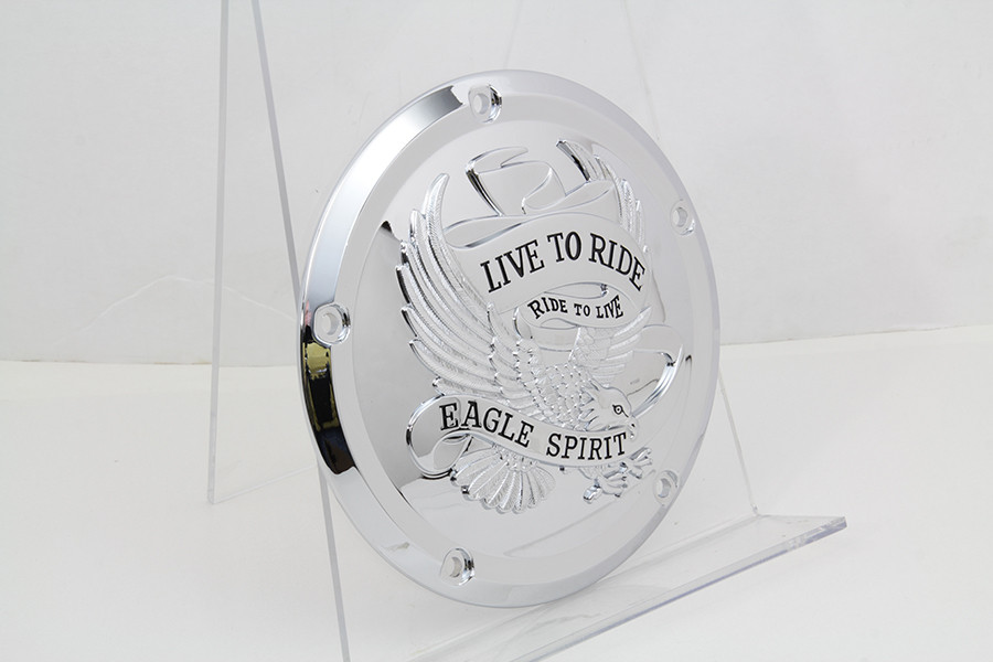 V-Twin #78021 - Eagle Spirit Derby Cover Chrome