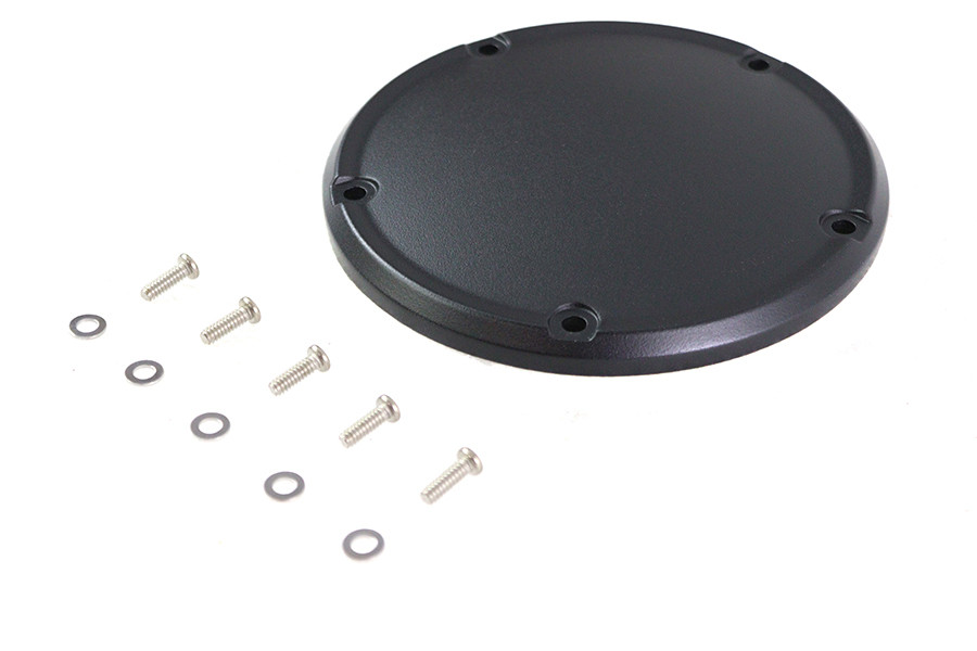 V-Twin #78617W - M8 Wrinkle Black 5-Hole Smooth Derby Cover