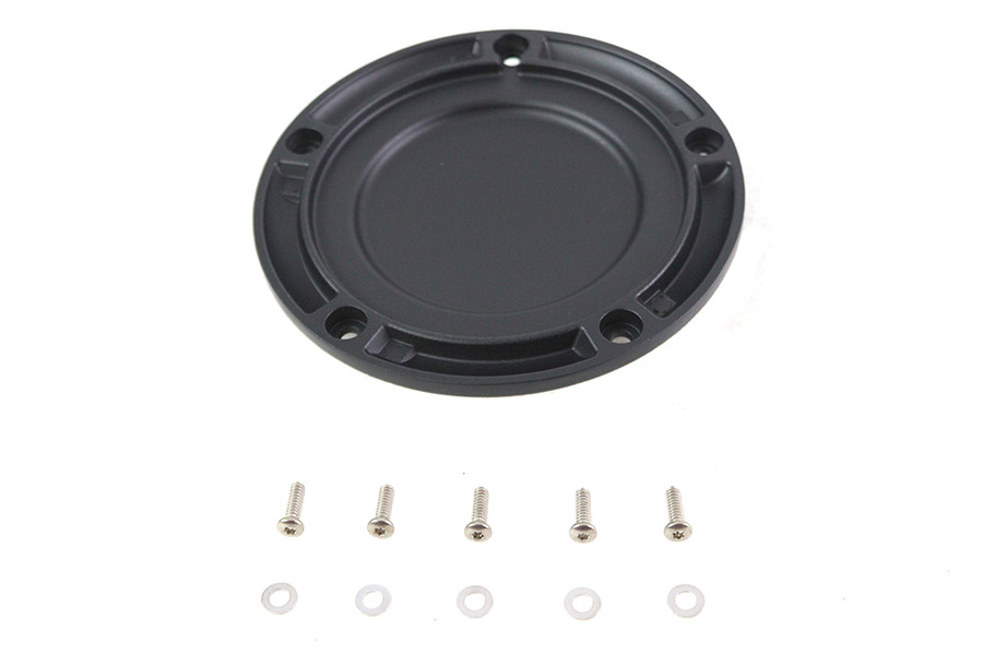 V-Twin #78617W - M8 Wrinkle Black 5-Hole Smooth Derby Cover