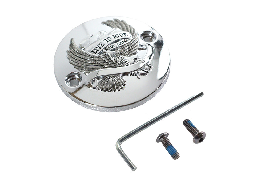 V-Twin #78506E - M8 Ignition System Cover Eagle Chrome
