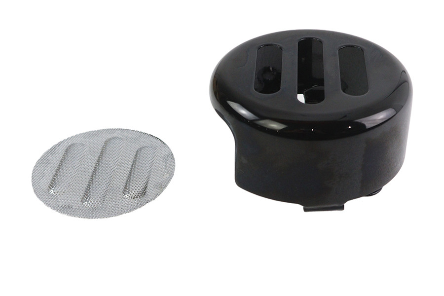V-Twin #77130B - 3 Slot Round Horn Cover Black