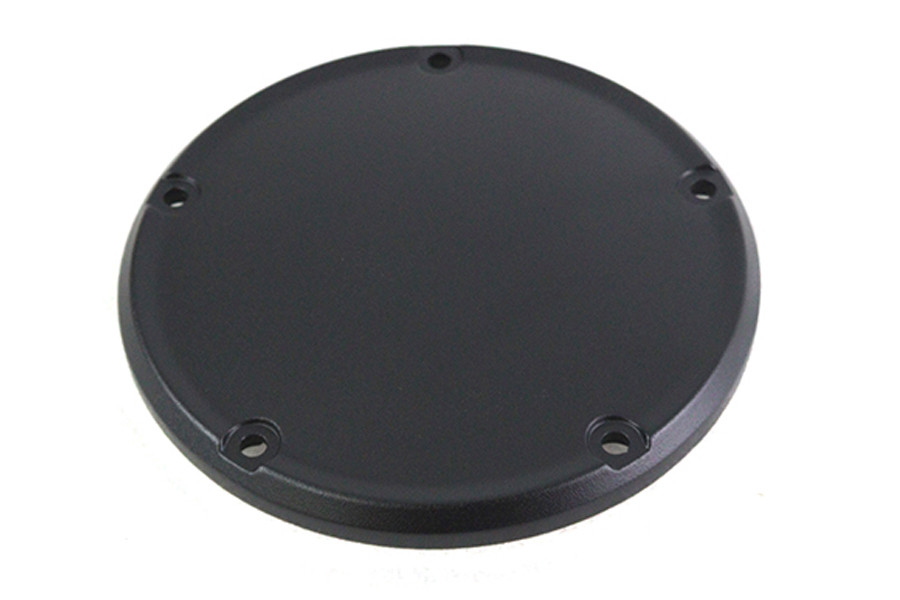 V-Twin #302913 - Wrinkle Black 5 Hole Domed Derby Cover