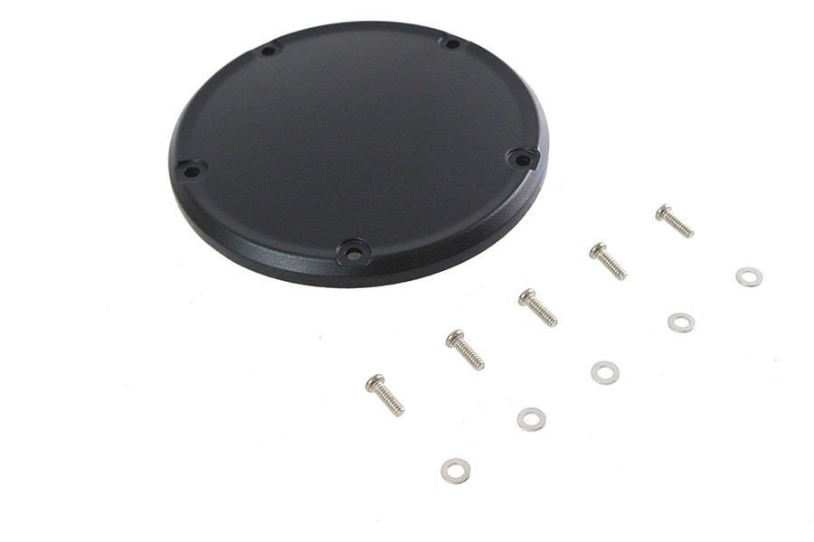V-Twin #302913 - Wrinkle Black 5 Hole Domed Derby Cover