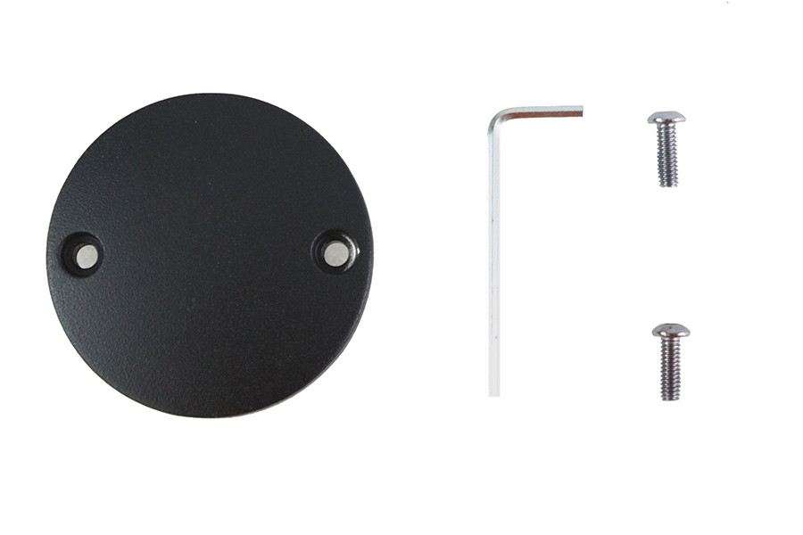 V-Twin #302551 - M8 Ignition System Cover Domed Wrinkle Black