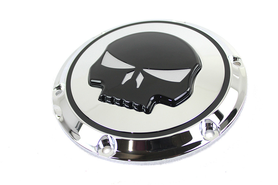 V-Twin #78286 - Chrome 6 Hole Skull Derby Cover