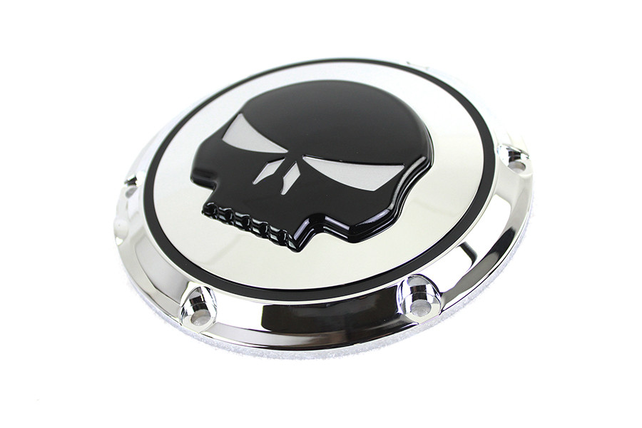 V-Twin #78286 - Chrome 6 Hole Skull Derby Cover