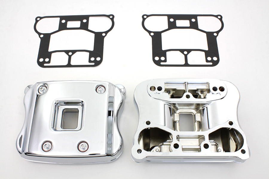V-Twin #63403A - Rocker Box Cover Kit Chrome