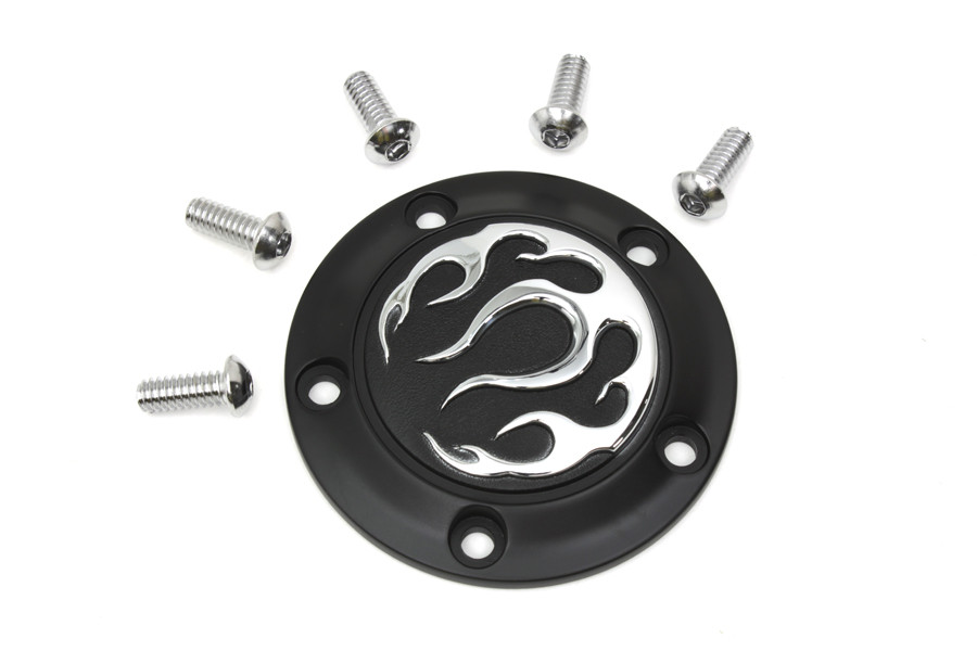 V-Twin #77574B - Black 5-Hole Flame Point Cover