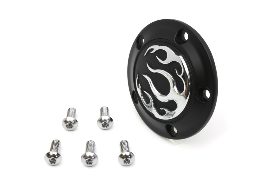 V-Twin #77574B - Black 5-Hole Flame Point Cover