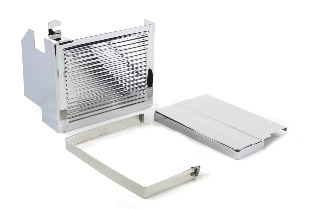 V-Twin - Chrome Ribbed Battery Cover Kit