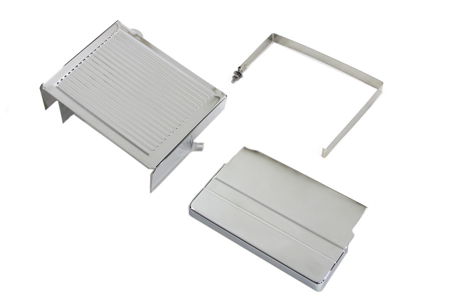 V-Twin - Chrome Ribbed Battery Cover Kit