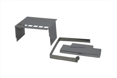 V-Twin - Battery Cover Kit Chrome Slotted