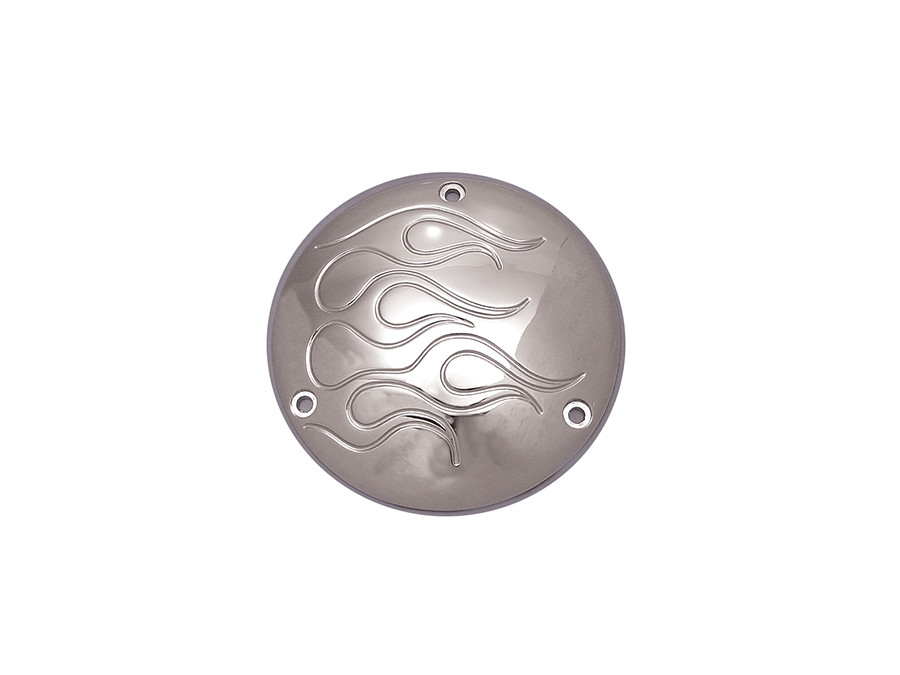V-Twin #74833 - Chrome Flame Derby Cover
