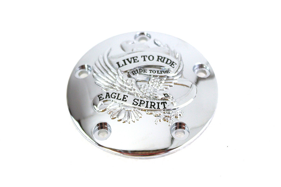 V-Twin #75591 - Live to Ride Ignition System Cover 5-Hole Chrome