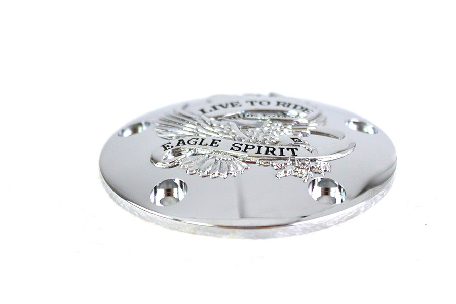V-Twin #75591 - Live to Ride Ignition System Cover 5-Hole Chrome