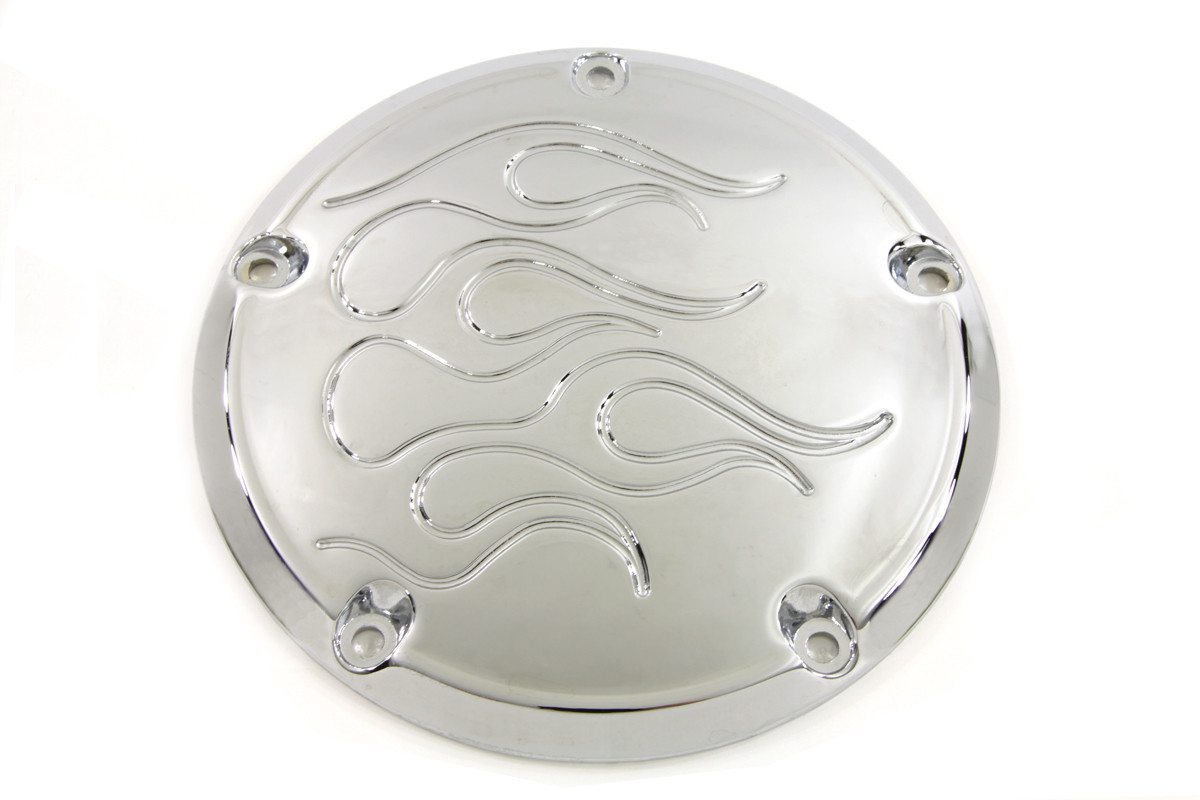 V-Twin #33-0054F - Flame Derby Cover Chrome