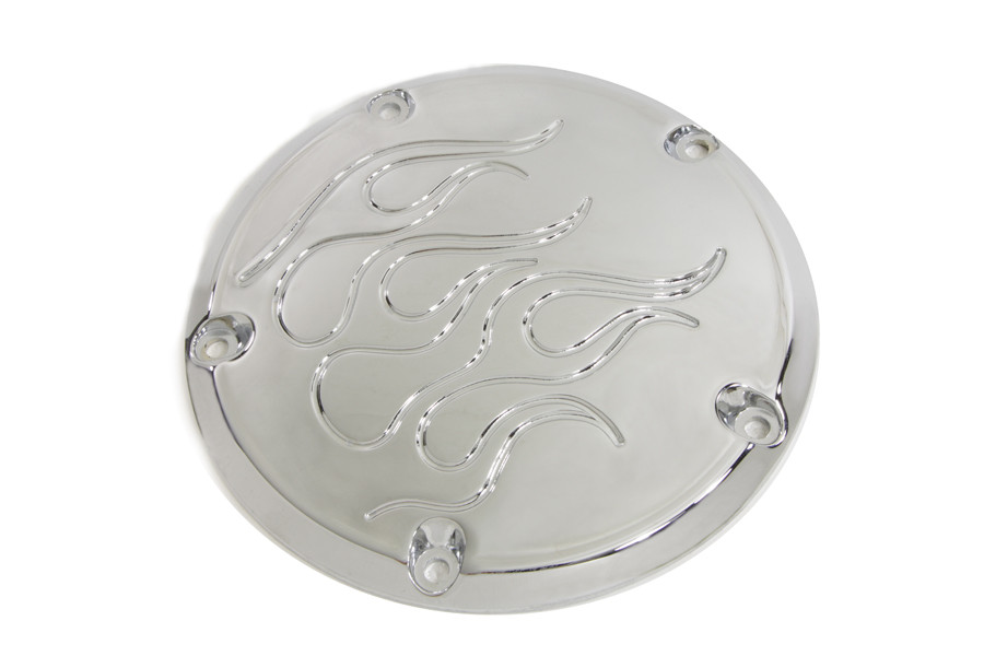 V-Twin #33-0054F - Flame Derby Cover Chrome