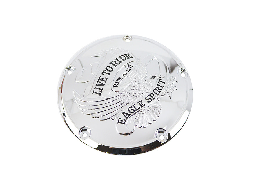 V-Twin #75592 - Eagle Spirit Derby Cover Chrome