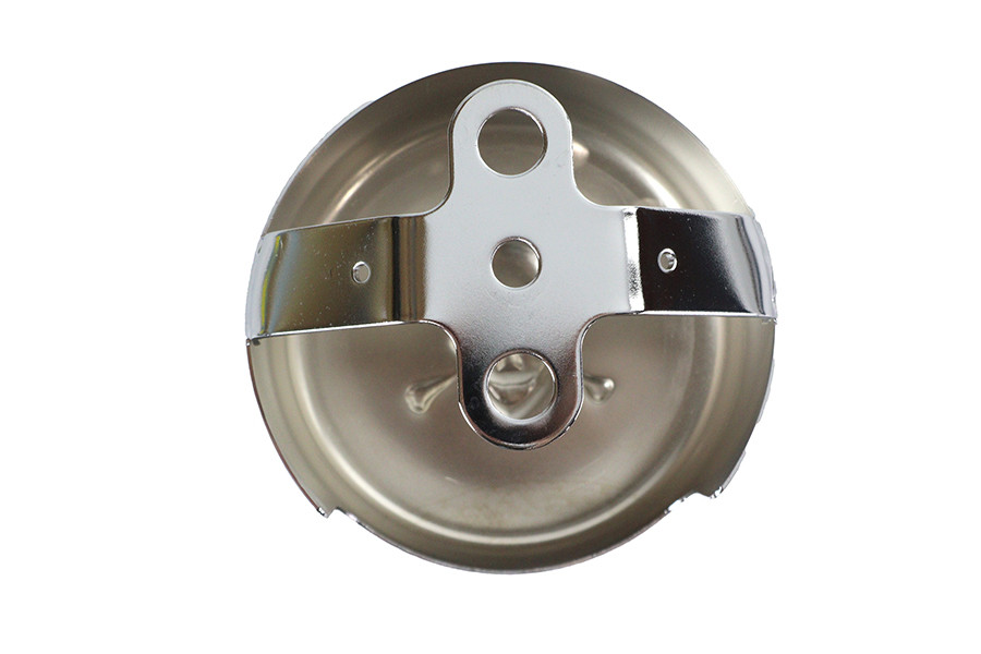 V-Twin #76636S - Skull Round Horn Cover Chrome