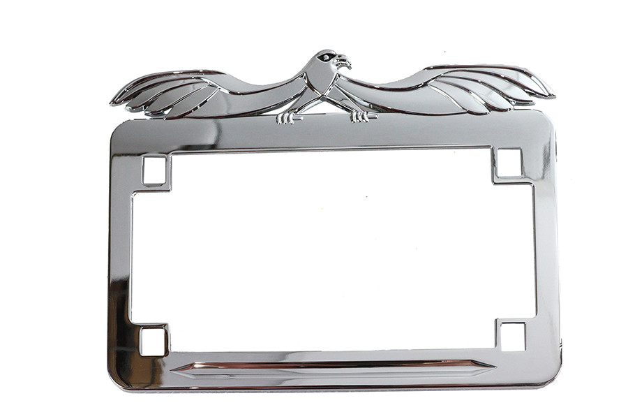V-Twin #76654 - License Plate Frame Flying Eagle Style Chrome