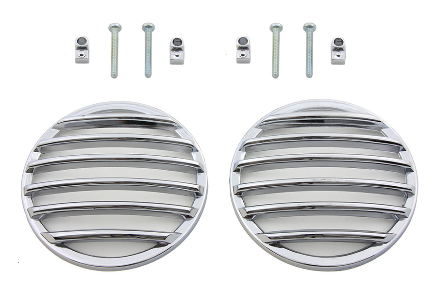 V-Twin #12-6041 - Turn Signal Lens Grille Set Chrome